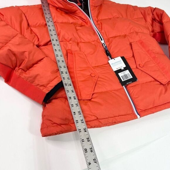 Fourlaps Coat Puffer Women Large Down Filled Water Resistant Orange Carry Straps - Picture 9 of 12